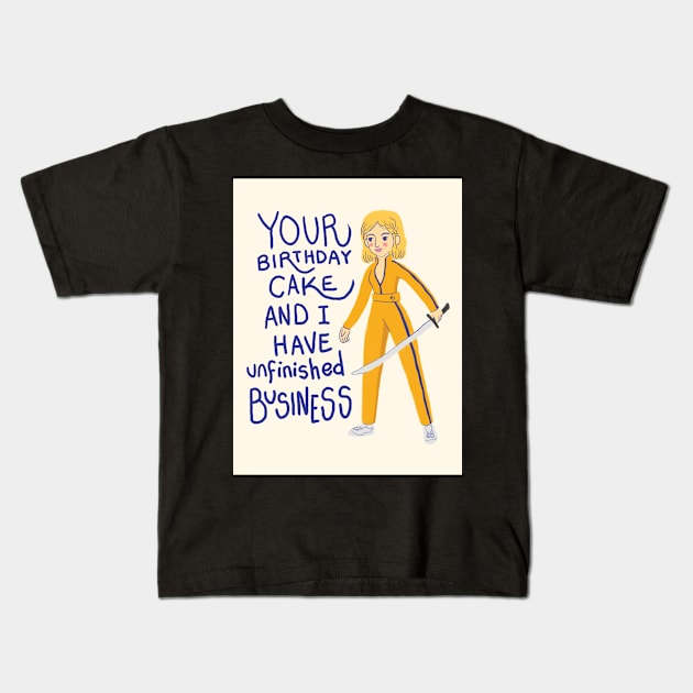 Tarantino Birthday Cards - Kill Bill 1 Kids T-Shirt by arianis11